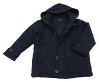 Tmavomodrá vlněná zateplená bunda s kapucí Jasper Conran