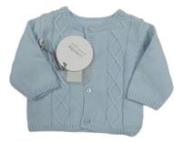 Nové - Světlemodrý propínací svetr