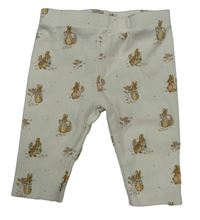 Krémové rebrované legíny s Peter Rabbit Tu