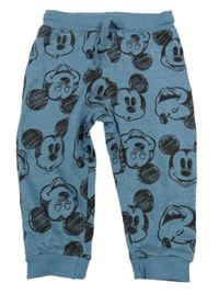 Modré melírované tepláky s Mickeym Sinsay