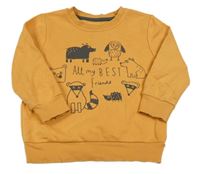 Okrová mikina so zvířaty George