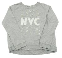 Sivá melírovaná mikina s nápisom H&M