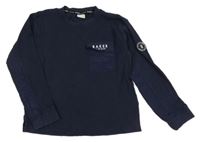 Tmavomodré mikinotriko s vreckom Baker