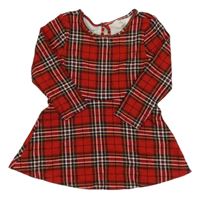 Červeno-barevné kostkované třpytivé šaty H&M