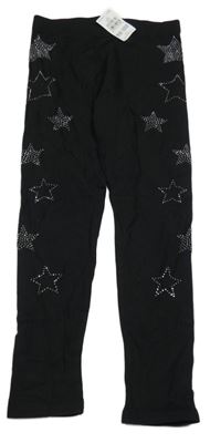 Nové - Černé legíny s hvězdami z kamínků Next