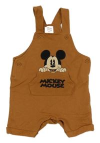 Hnědé teplákové laclové kraťasy s Mickeym C&A