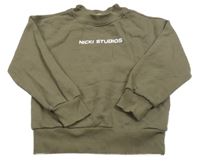 Tmavokhaki mikina s nápisom