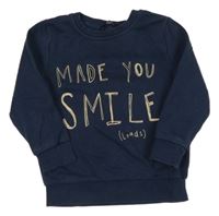 Tmavomodrá mikina s nápisom George