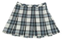 Svetlošedá -čierno-modrá kockovaná skladaná sukňa H&M