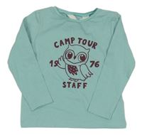 Tyrkysové triko se sovou H&M