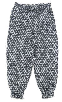 Čierno-bielo-modré vzorované bavlnené nohavice C&A