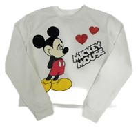 Biela crop mikina s Mickeym Primark