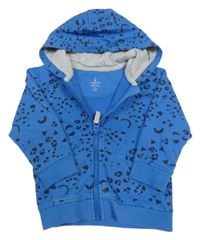 Modrá vzorovaná prepínaci mikina s kapucňou Mothercare