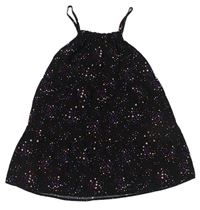 Čierne ľahké šaty s farebnými hviezdičkami Nutmeg