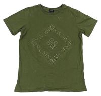 Khaki tričko s nápismi River Island