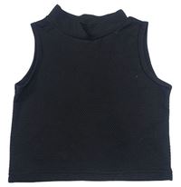 Čierny vzorovaný crop top shein