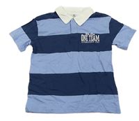 Modro-tmavomodré pruhované polo tričko zn. H&M