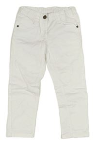 Biele skinny plátenné nohavice