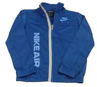Modrá sportovní funkční propínací mikina s logem Nike air