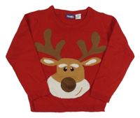 Červený ľahký sveter so sobom Lupilu