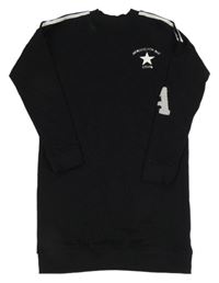 Čierne teplákové šaty s hviezdou Matalan