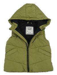 Zelená šusťáková zateplená vesta s kapucí Matalan