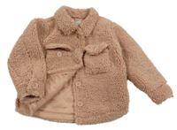 Staroružová huňatá zateplená bunda Tu