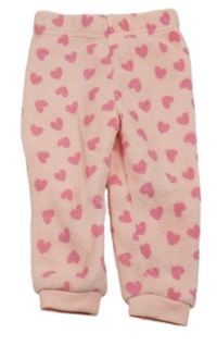 Ružové chlpaté tepláky so srdiečkami Primark