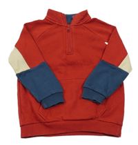 Červeno-modro-smotanová mikina George