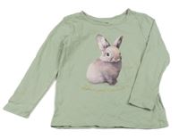 Zelené triko s králíkem H&M