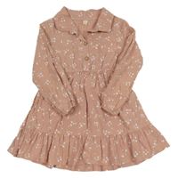 Svetloružové šaty s hviezdičkami a golierikom