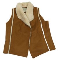 Hnědá zateplená semišová vesta Matalan