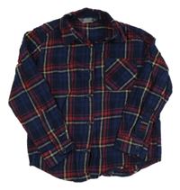 Tmavomodro-červená kostkovaná košile Primark