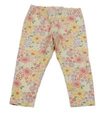 Smetanovo-farebné kvetované legíny H&M