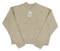 Nové - béžový vzorovaný crop svetr Primark