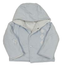 Světlemodrá zateplená propínací mikina s kapucí 