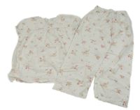 Bílé květované pyžamo 