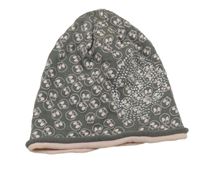 Sivo-ružová úpletová čapica s lebkami