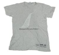 Svetlosivé melírované tričko s nápisom