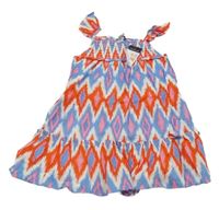 Nové - červeno-modré vzorované ľahké šaty Primark