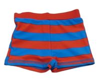 Červeno-modré pruhované nohavičkové plavky Disney
