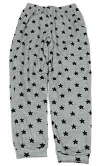 Šedé sametové pyžamové kalhoty s hvězdičkami 