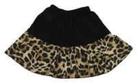 Čierno-béžová sukňa s leopardím vzorom
