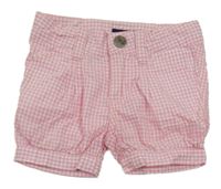 Růžové kostičkované plátěné kraťasy Tommy Hilfiger