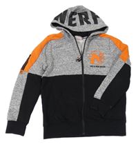 Sivo-čierno-oranžová prepínaci mikina s kapucí - NERF