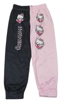 Růžovo-černé tepláky s Hello Kitty 