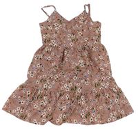 Staroružové kvetované šaty Shein