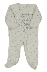 Bílo-šedý fleecový overal s hvězdami a nápisem George