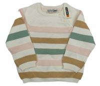 Nové - Bielo-farebný pruhovaný sveter Ergee