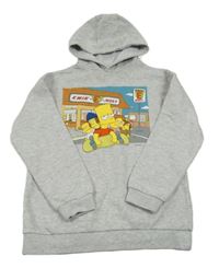 Světlešedá melírovaná mikina s kapucí - Simpsonovi 